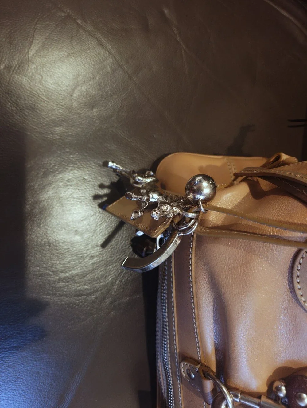 Chloe Beige Leather Shoulder Bag with Silver Hardware